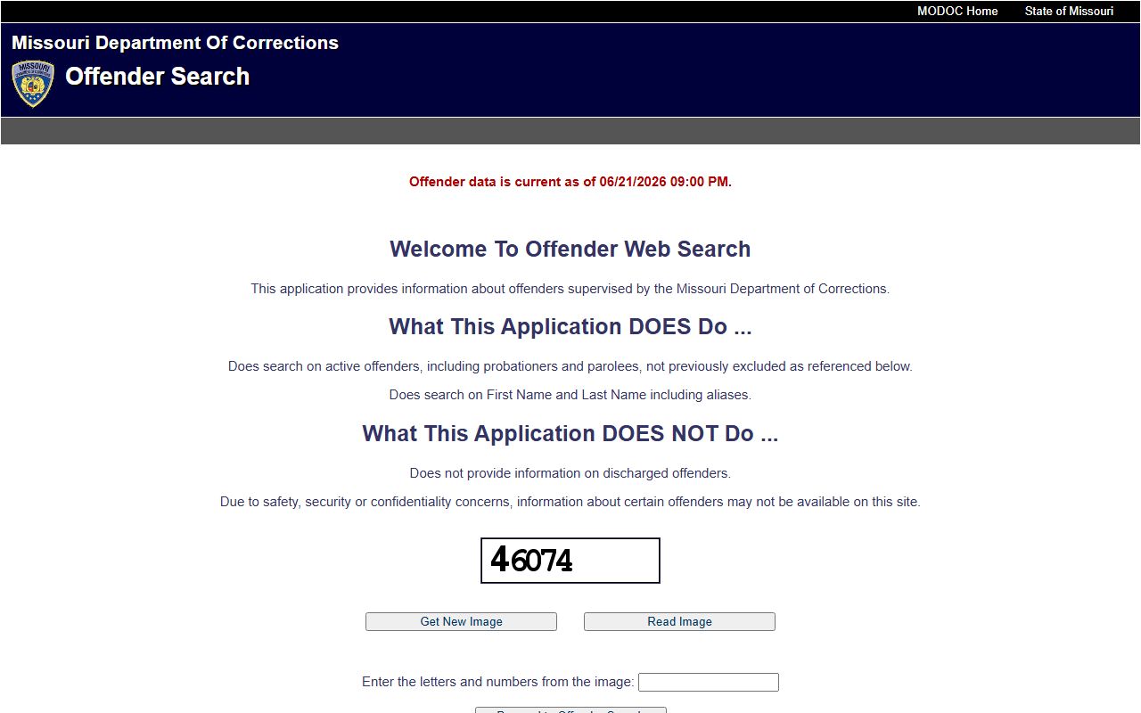 Jefferson County arrest records Missouri DOC offender search