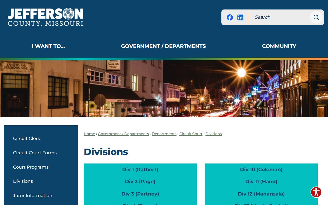 Jefferson County court dockets judicial division list