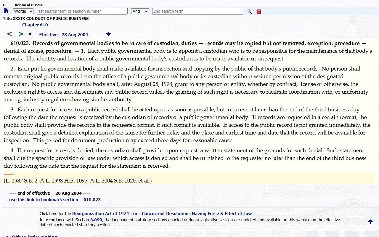 Jefferson County court records custodian statute