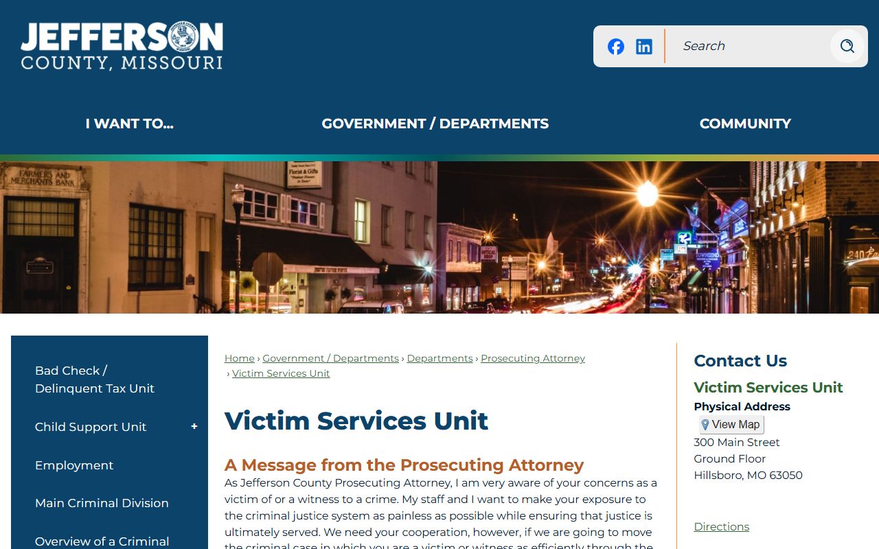 Jefferson County criminal court records victim services unit