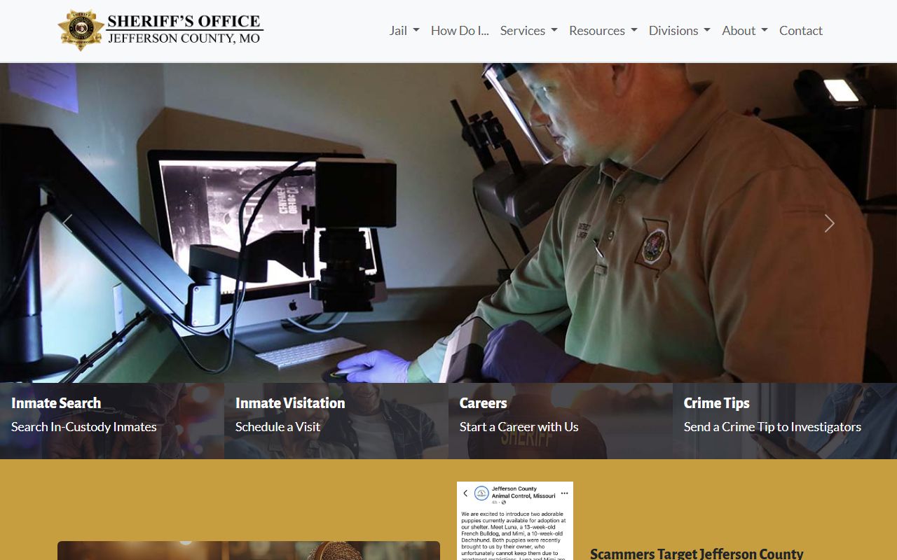 Jefferson County jail records sheriff office page