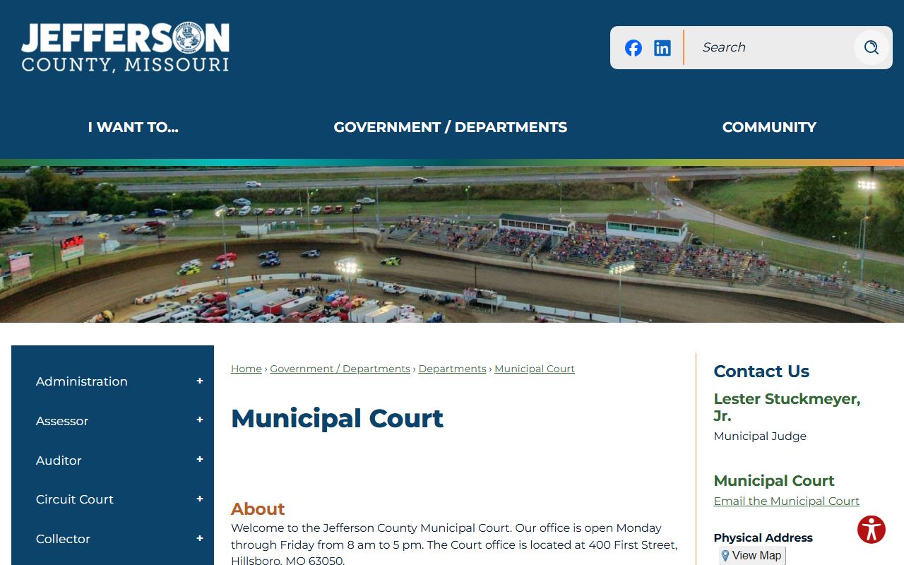 Jefferson County traffic court records municipal court page