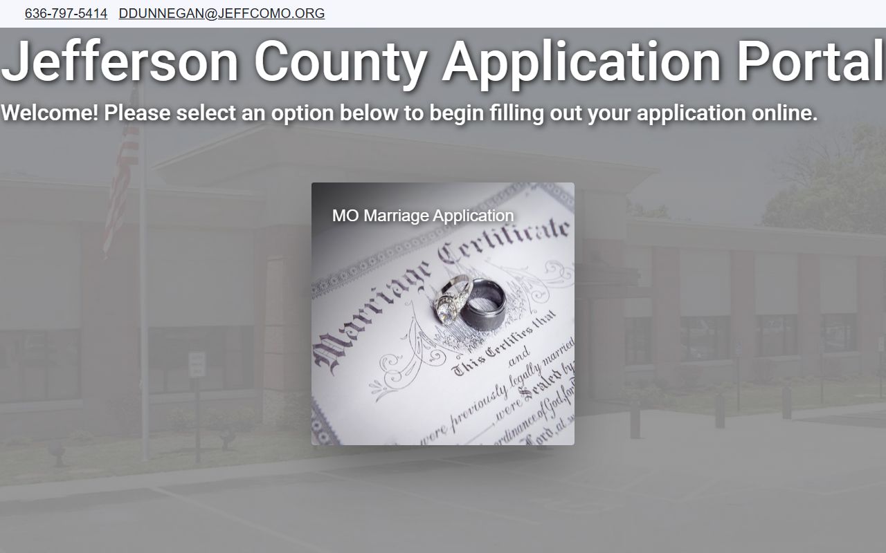 Jefferson County marriage records online application