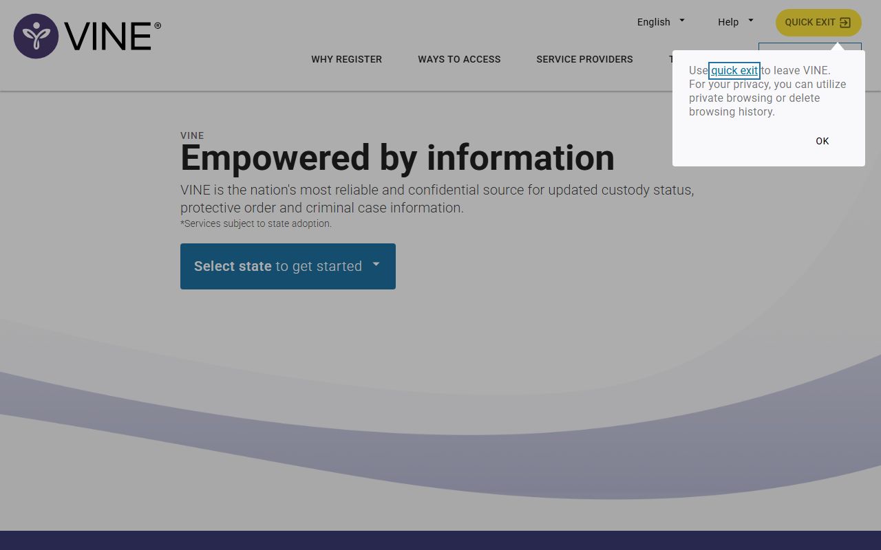 Jefferson County warrant records VINELink custody notification source